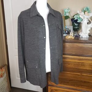 Womens LRL Ralph Lauren Gray Wool Snap Jacket M medium Coat L